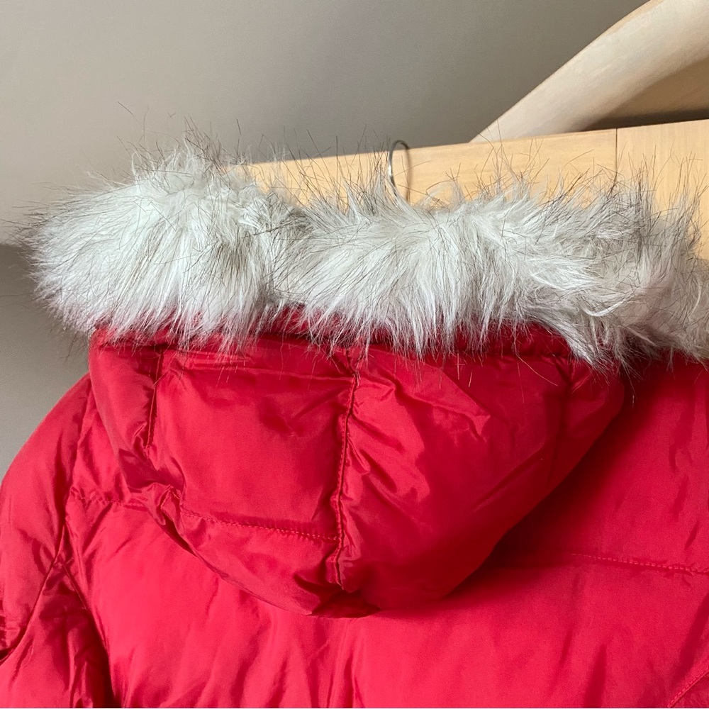 Tommy Hilfiger tommy jeans red long puffer coat with hood - Picture 4 of 6